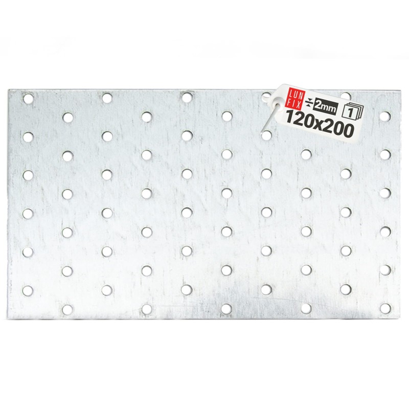 Łącznik płaski płytka perforowana 120x200 mm ocynk