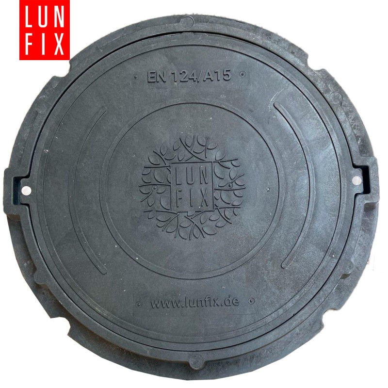 Właz do studni, klapa, pokrywa, studzienka, do szamba, DN 600 mm, 60 cm, Czarny A15 1,5t