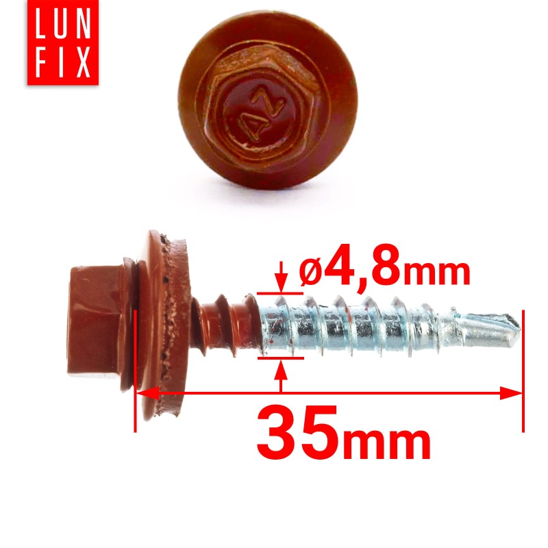 Wkręty farmerskie 4,8x35 samowiercące farmery miedziane 250szt.