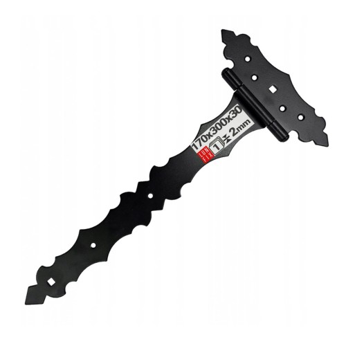 Charnière de fixation 300x170x30x2 galvanisée noir 1 pièce - LUN FIX