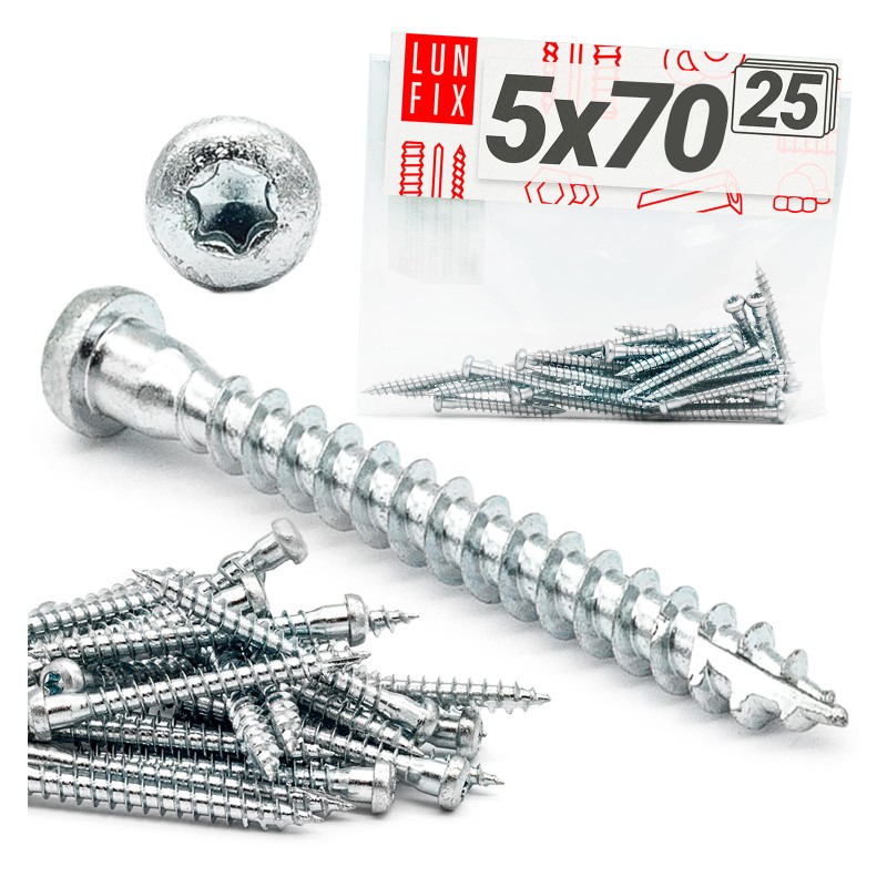 Wkręty ciesielskie Anchor 5x70 do kątowników 25szt.