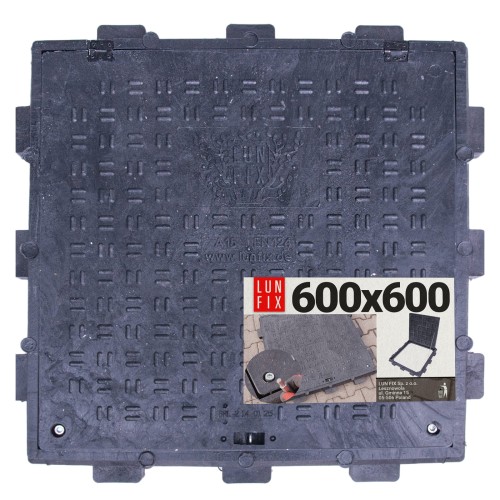 Tampon de regard 60x60 cm acier noir 1,5 t - LUN FIX