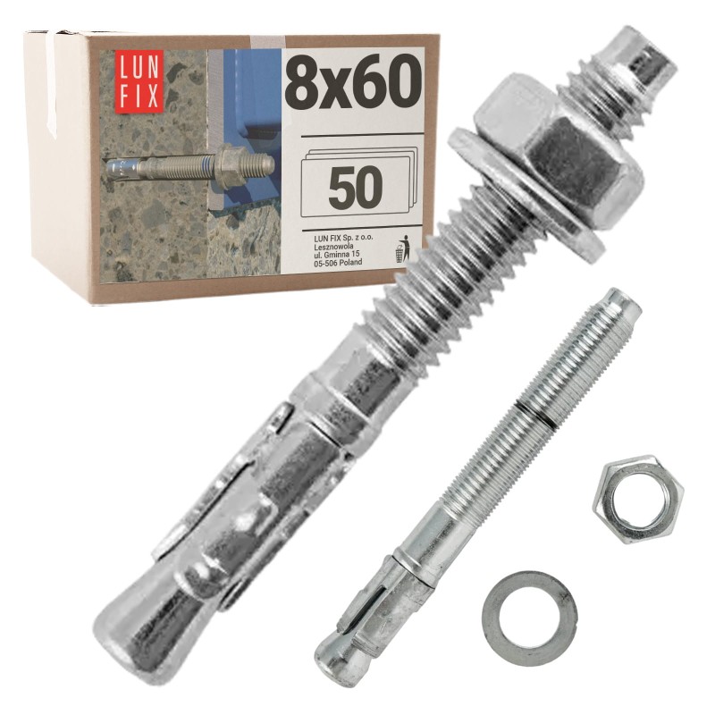 Kotwa ekspresowa do betonu M8 60mm pierścieniowa rozprężana 50szt.