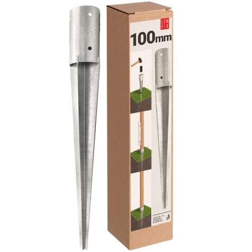 Pied de poteau 100 mm galvanisé 1 pièce - LUN FIX