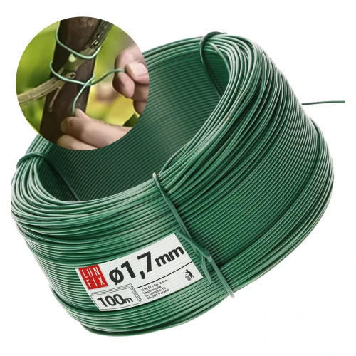 Fil de jardin vert Ø1,7 mm 100 m acier zingué PVC - LUN FIX