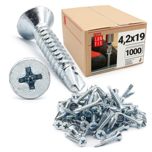 Vis autoperceuses pour métal 4,2x19 mm DIN7504 galvanisées - LUN FIX