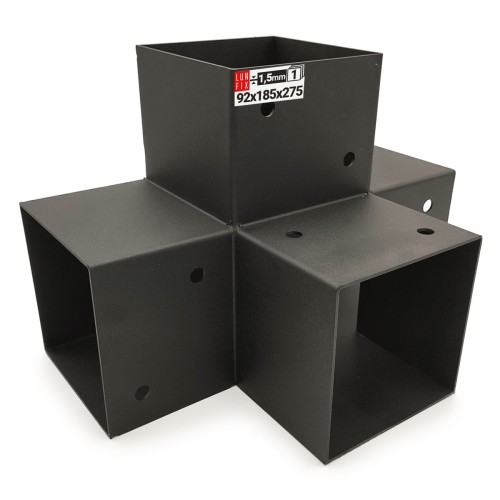 Connecteur pour poutre carrée 90x90 mm 4 extrémités - LUN FIX