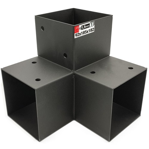 Connecteur pour poutre carrée 90x90 mm 3 extrémités - LUN FIX