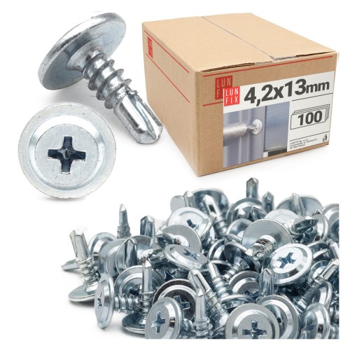 Vis autoperceuses pour métal 4,2x13 mm WSPC acier 100 pièces - LUN FIX