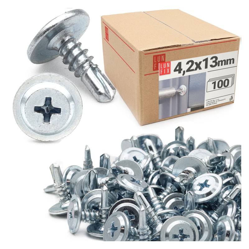 Wkręty samowiercące 4,2x13mm podkładkowe do metalu WSPC 100szt.