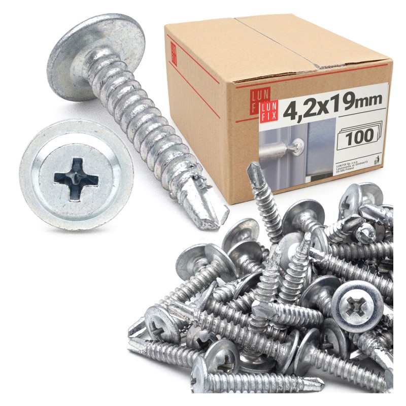 Wkręty samowiercące 4,2x19mm podkładkowe do metalu WSPC 100szt.