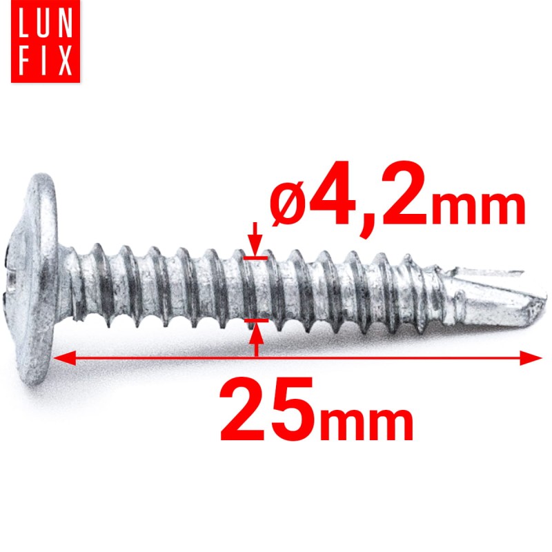 Wkręty samowiercące 4,2x25mm podkładkowe do metalu WSPC 100szt.