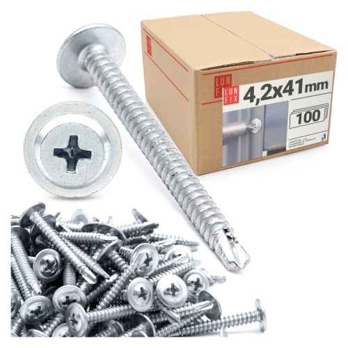 Vis autoperceuses pour métal 4,2x40 mm WSPC acier 100 pièces - LUN FIX
