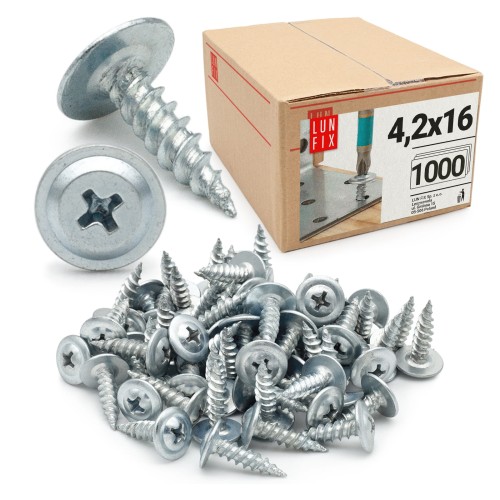 Vis autotaraudeuses pour métal 4,2x16 mm WPC galvanisées - LUN FIX