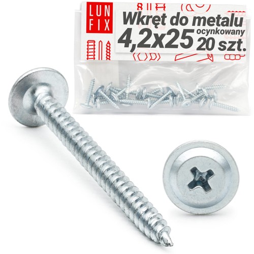 Vis autotaraudeuses pour métal 4,2x25 mm WPC galvanisées - LUN FIX