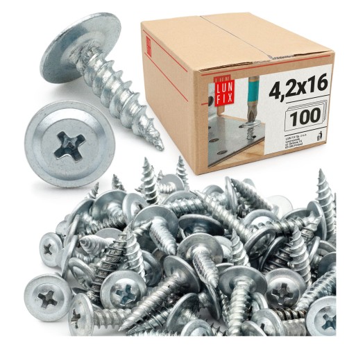 Vis autotaraudeuses pour métal 4,2x16 mm WPC galvanisées - LUN FIX