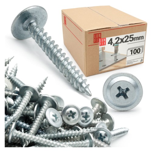 Vis autotaraudeuses pour métal 4,2x25 mm WPC galvanisées - LUN FIX