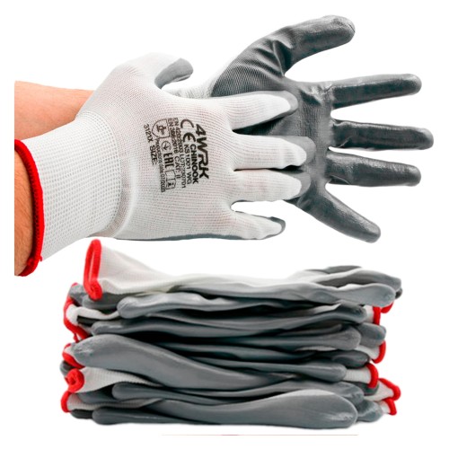 Gants de travail blanc 12 pièces - LUN FIX