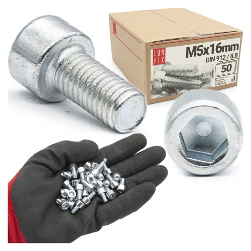 Vis CHC M5x16 DIN912 galvanisée 50 pièces - LUN FIX