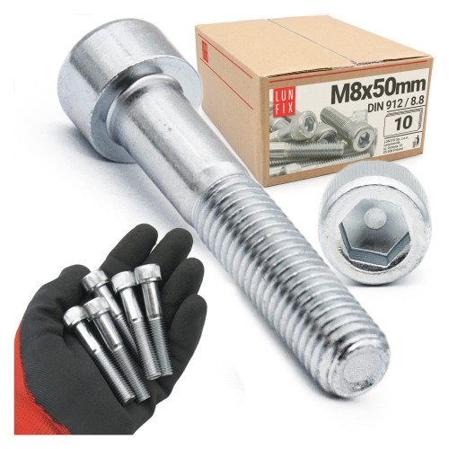 Vis CHC M8x50 DIN912 galvanisée 10 pièces - LUN FIX