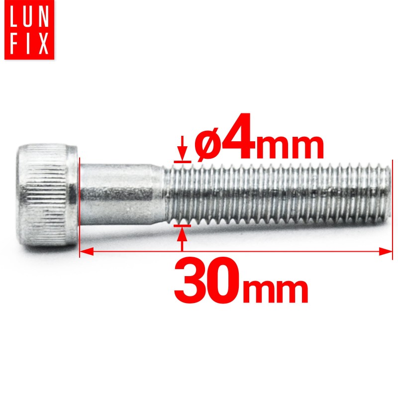 Śruby imbusowe M4x30 ocynkowane DIN912 klasa 8.8 50szt