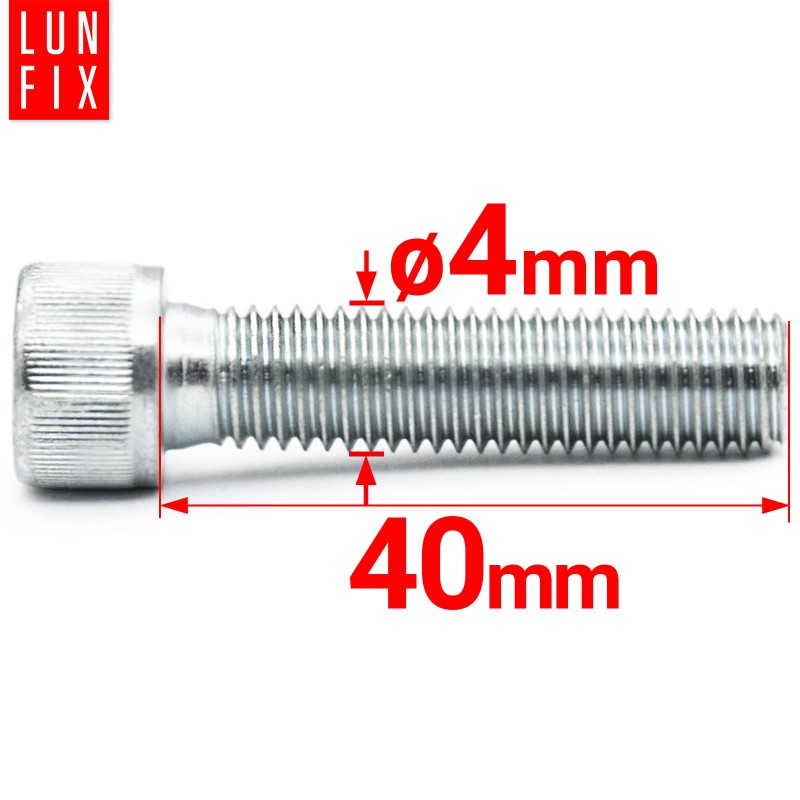 Śruby imbusowe M4x40 ocynkowane DIN912 klasa 8.8 50szt