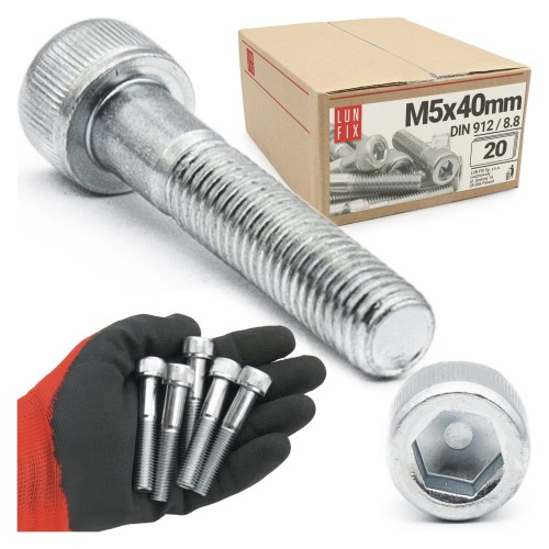 Vis CHC M5x40 DIN912 galvanisée 20 pièces - LUN FIX