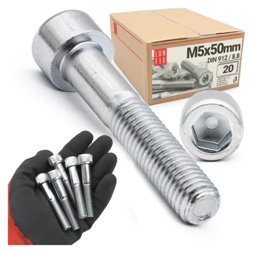 Vis CHC M5x50 DIN912 galvanisée 20 pièces - LUN FIX