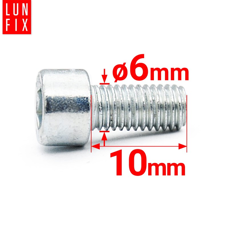 Śruby imbusowe M6x10 ocynkowane DIN912 klasa 8.8 50szt