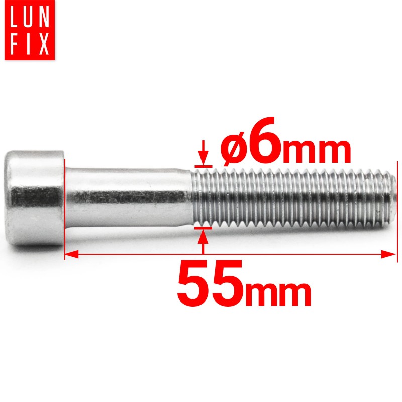 Śruby imbusowe M6x55 ocynkowane DIN912 klasa 8.8 20szt