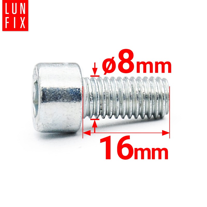 Śruby imbusowe M8x16 ocynkowane DIN912 klasa 8.8 20szt