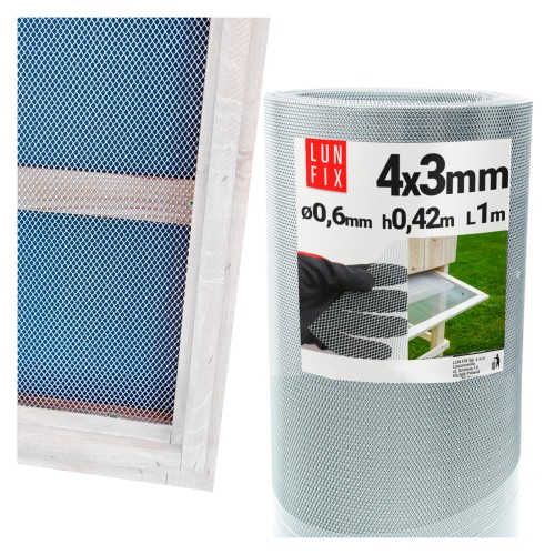 Grillage métallique pour ruches 4x3 mm Ø 0,6 mm galvanisé - LUN FIX