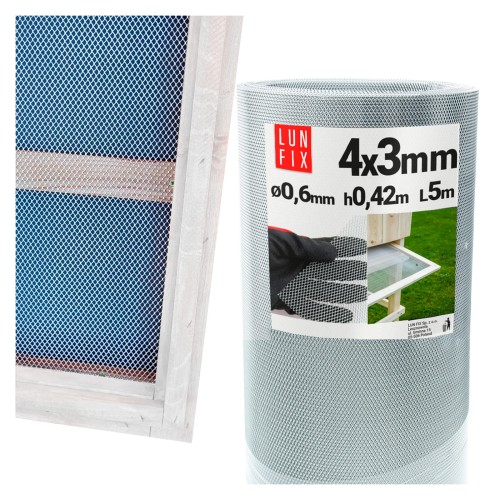Grillage métallique pour ruches 4x3 mm Ø 0,6 mm galvanisé - LUN FIX