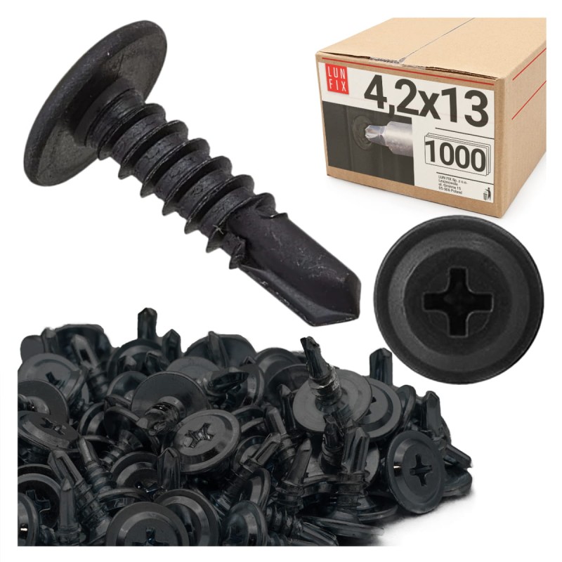 Wkręty samowiercące do metalu 4,2x13 fosfatowane 1000szt.