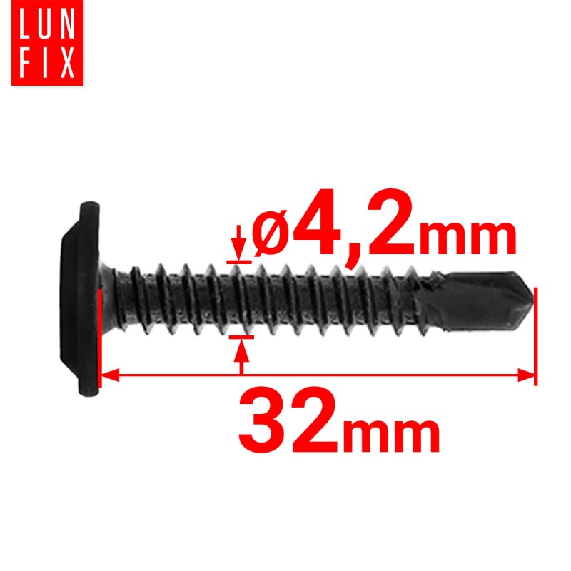 Wkręty samowiercące do metalu 4,2x32 fosfatowane 50szt.