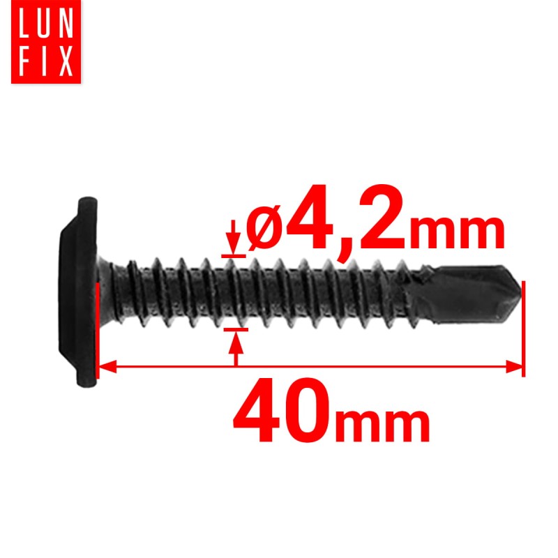 Wkręty samowiercące do metalu 4,2x40 fosfatowane 50szt.