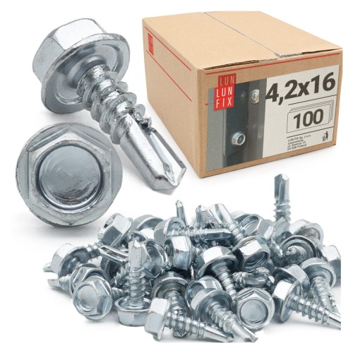 Vis autoperceuses pour métal 4,2x16 DIN7504 galvanisées - LUN FIX
