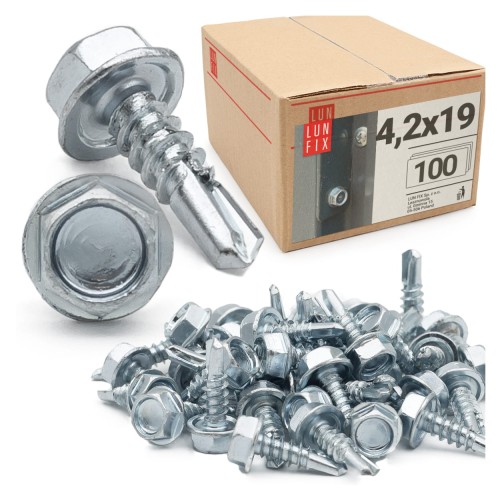 Vis autoperceuses pour métal 4,2x19 DIN7504 galvanisées - LUN FIX