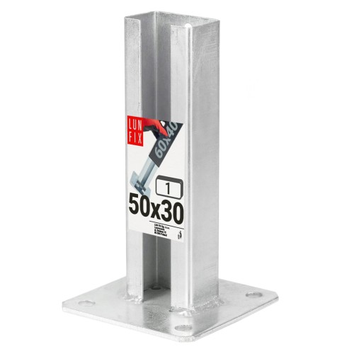 Pied de poteau 60x40 mm - LUN FIX