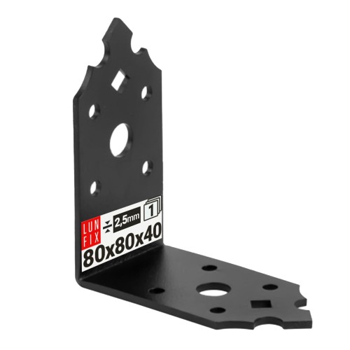 Connecteur de charpente noir 80x80x40x2,5 SDKL3 - LUN FIX
