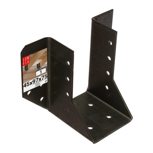 Sabot de solive 45x97x75x2 galvanisé noir 1 pièce - LUN FIX