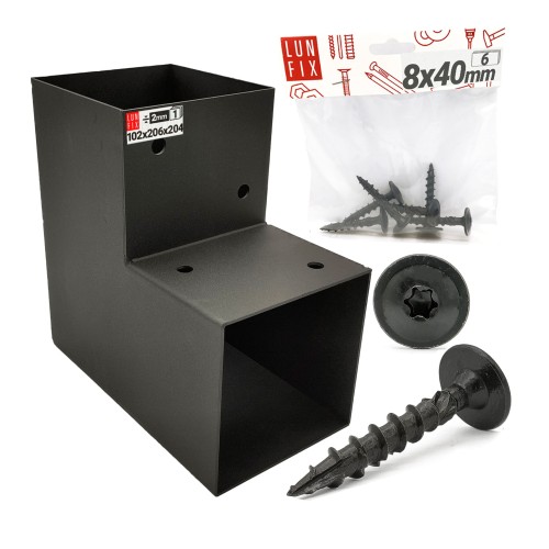 Connecteur pour poteaux en bois 10x10 cm 8x40 mm galvanisé - LUN FIX