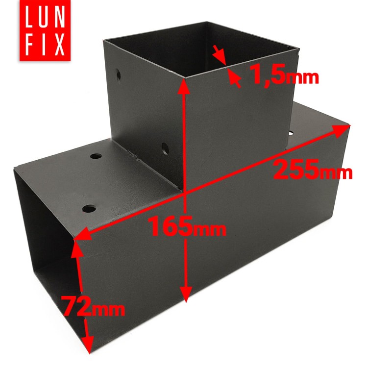 Zestaw łącznik kantówki 7x7cm kształt L z wkrętami 8x40 mm