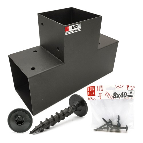Connecteur pour poteaux en bois 12x12 cm 8x40 mm galvanisé - LUN FIX