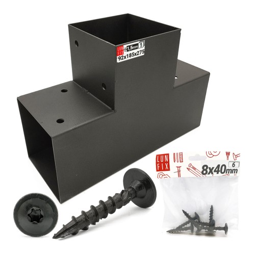 Connecteur pour poteaux en bois 9x9 cm 8x40 mm galvanisé - LUN FIX
