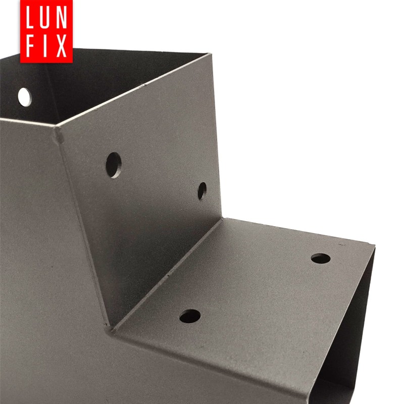 Zestaw łącznik kantówki 9x9cm kształt T z wkrętami 8x40 mm