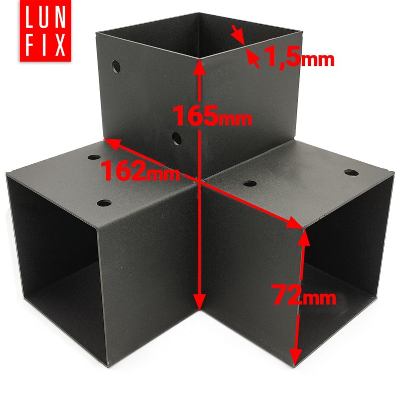 Zestaw łącznik kantówki 7x7cm kształt Y z wkrętami 8x40 mm