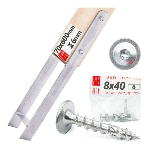 Pied de poteau H 70 mm galvanisé - LUN FIX