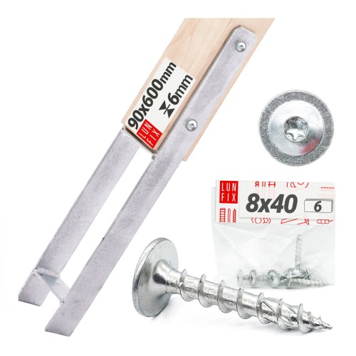 Pied de poteau H 90 mm galvanisé - LUN FIX