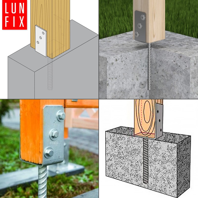 Zestaw podstawa słupa z prętem 100 mm + wkręty